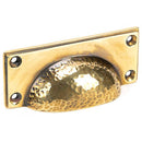 From The Anvil - Hammered Art Deco Drawer Pull - Aged Brass - 46036 - Choice Handles