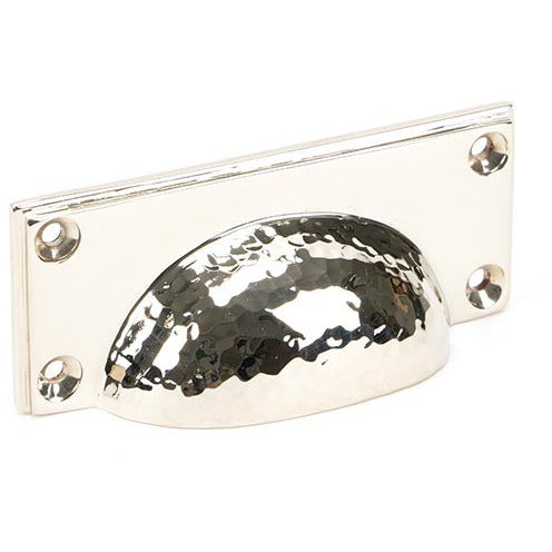 From The Anvil - Hammered Art Deco Drawer Pull - Polished Nickel - 46037 - Choice Handles