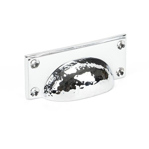From The Anvil - Hammered Art Deco Drawer Pull - Polished Chrome - 46038 - Choice Handles