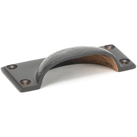 From The Anvil - Hammered Art Deco Drawer Pull - Aged Bronze - 46039 - Choice Handles