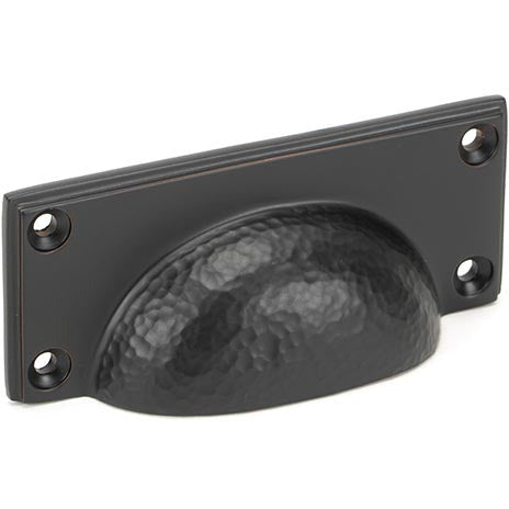 From The Anvil - Hammered Art Deco Drawer Pull - Aged Bronze - 46039 - Choice Handles