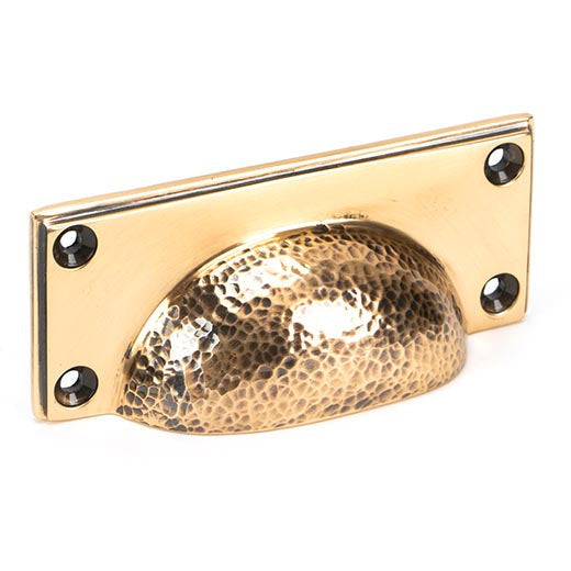 From The Anvil - Hammered Art Deco Drawer Pull - Polished Bronze - 46040 - Choice Handles