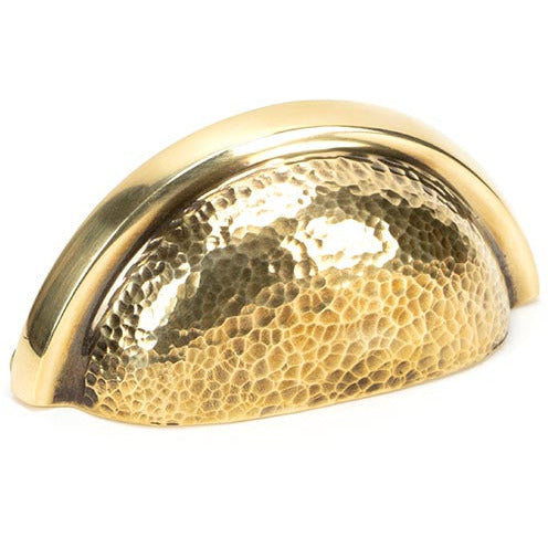 From The Anvil - Hammered Regency Concealed Drawer Pull - Aged Brass - 46041 - Choice Handles