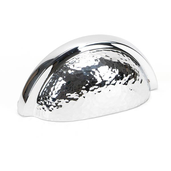 From The Anvil - Hammered Regency Concealed Drawer Pull - Polished Chrome - 46043 - Choice Handles