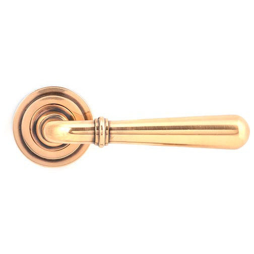 From The Anvil - Newbury Lever on Rose Set (Art Deco) - Polished Bronze - 46066 - Choice Handles