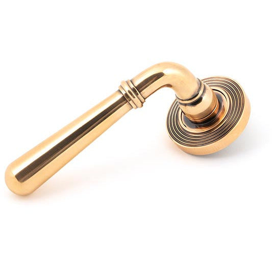 From The Anvil - Newbury Lever on Rose Set (Beehive) - Polished Bronze - 46067 - Choice Handles