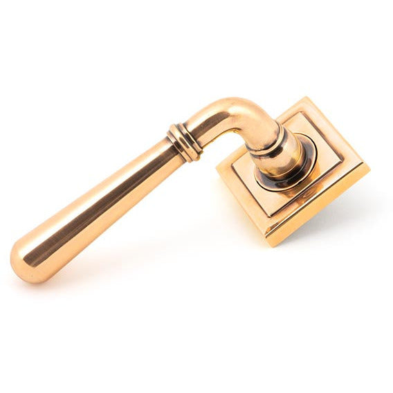 From The Anvil - Newbury Lever on Rose Set (Square) - Polished Bronze - 46068 - Choice Handles