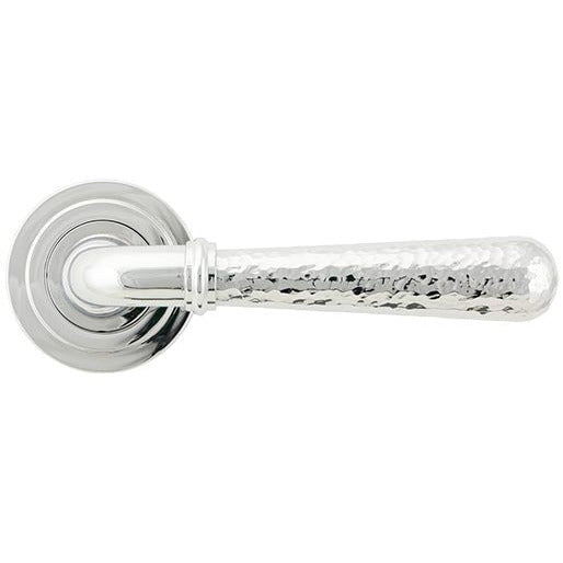From The Anvil - Hammered Newbury Lever on Rose Set (Art Deco) - Polished Chrome - 46074 - Choice Handles