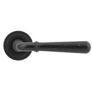 From The Anvil - Hammered Newbury Lever on Rose Set (Art Deco) - Aged Bronze - 46082 - Choice Handles