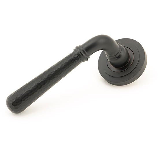 From The Anvil - Hammered Newbury Lever on Rose Set (Art Deco) - Aged Bronze - 46082 - Choice Handles