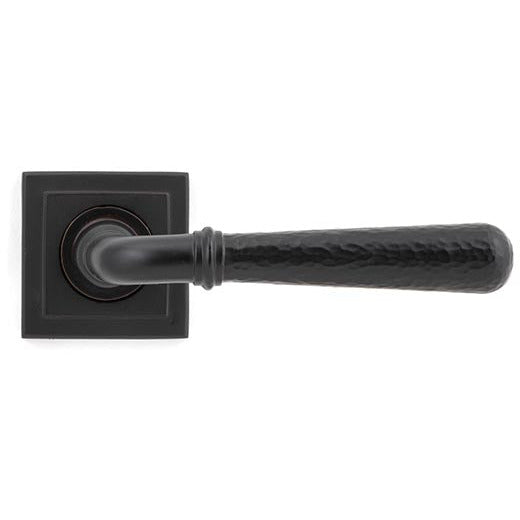 From The Anvil - Hammered Newbury Lever on Rose Set (Square) - Aged Bronze - 46084 - Choice Handles