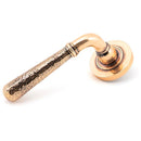 From The Anvil - Hammered Newbury Lever on Rose Set (Plain) - Polished Bronze - 46085 - Choice Handles