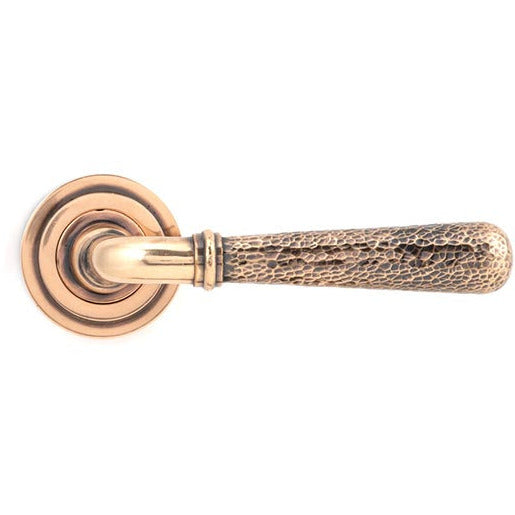 From The Anvil - Hammered Newbury Lever on Rose Set (Art Deco) - Polished Bronze - 46086 - Choice Handles
