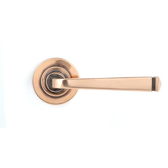 From The Anvil - Avon Round Lever on Rose Set (Plain) - Polished Bronze - 46093 - Choice Handles