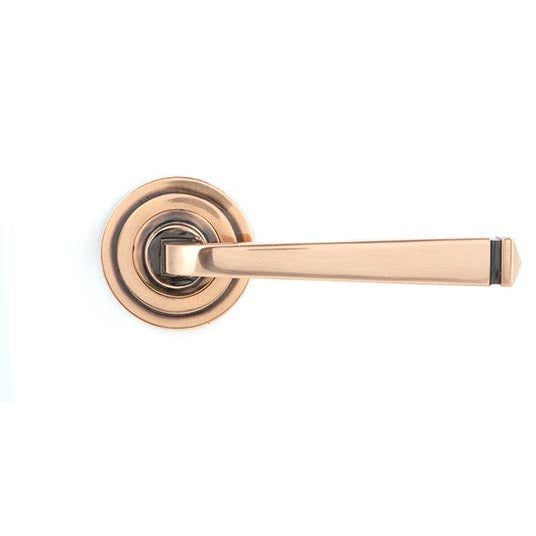 From The Anvil - Avon Round Lever on Rose Set (Art Deco) - Polished Bronze - 46094 - Choice Handles