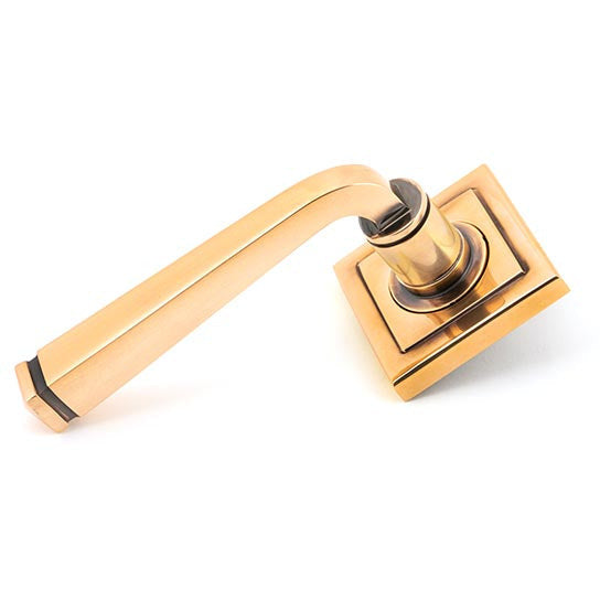 From The Anvil - Avon Round Lever on Rose Set (Square) - Polished Bronze - 46096 - Choice Handles