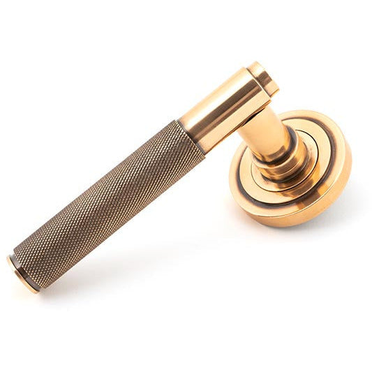 From The Anvil - Brompton Lever on Rose Set (Art Deco) - Polished Bronze - 46102 - Choice Handles