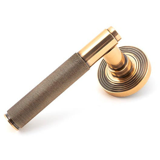 From The Anvil - Brompton Lever on Rose Set (Beehive) - Polished Bronze - 46103 - Choice Handles