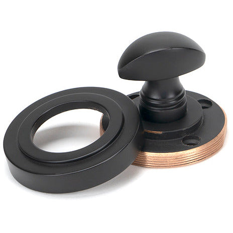 From The Anvil - Round Thumbturn Set (Art Deco) - Aged Bronze - 46106 - Choice Handles