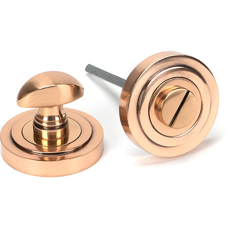 From The Anvil - Round Thumbturn Set (Art Deco) - Polished Bronze - 46110 - Choice Handles