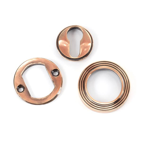 From The Anvil - Round Euro Escutcheon (Beehive) - Polished Bronze - 46127 - Choice Handles