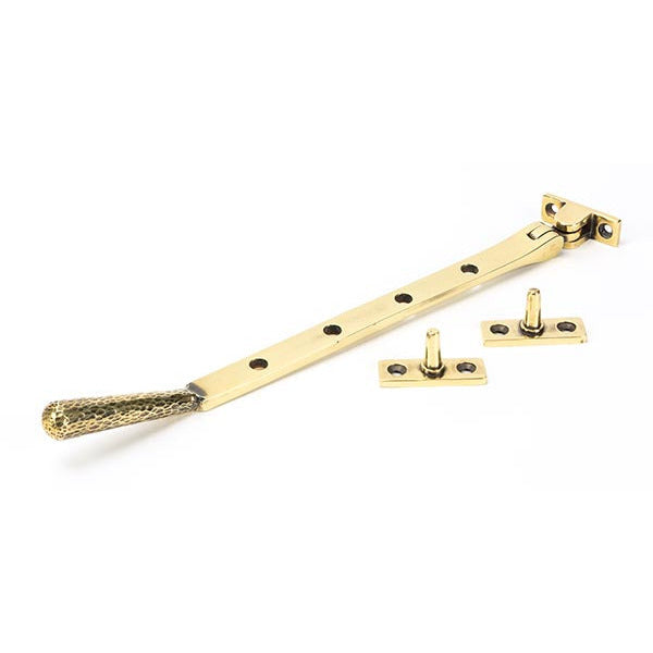 From The Anvil - 10" Hammered Newbury Stay - Aged Brass - 46145 - Choice Handles