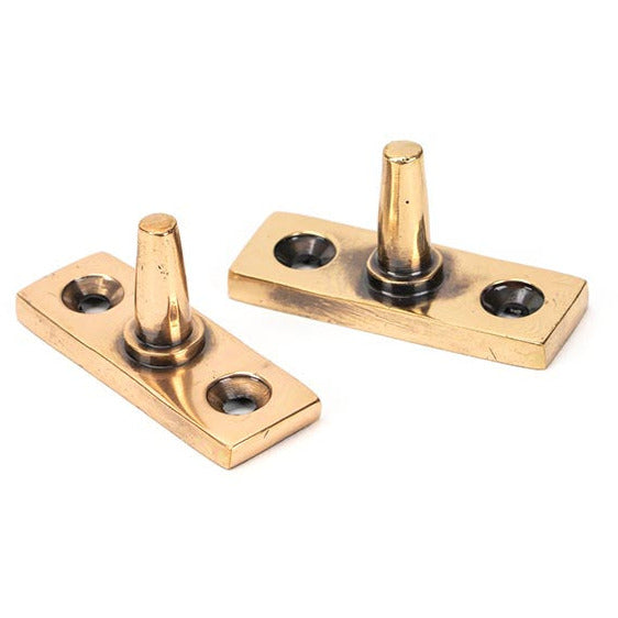 From The Anvil - 10" Hammered Newbury Stay - Polished Bronze - 46157 - Choice Handles