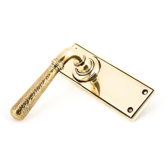 From The Anvil - Hammered Newbury Lever Latch Set - Aged Brass - 46210 - Choice Handles