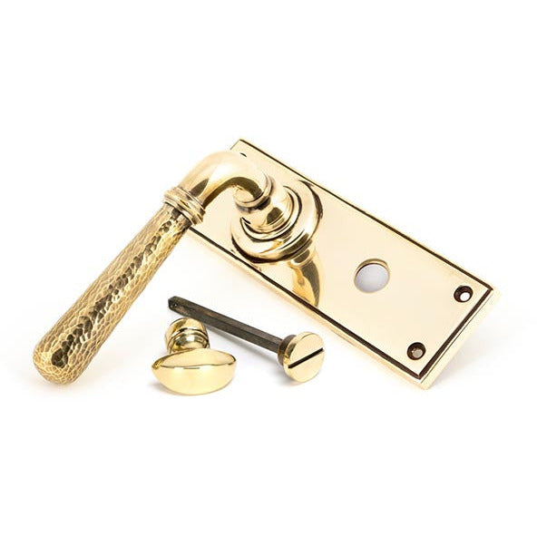 From The Anvil - Hammered Newbury Lever Bathroom Set - Aged Brass - 46211 - Choice Handles