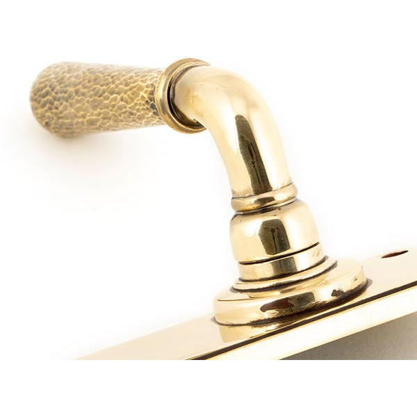From The Anvil - Hammered Newbury Lever Euro Lock Set - Aged Brass - 46212 - Choice Handles