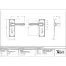From The Anvil - Hammered Newbury Lever Euro Lock Set - Aged Brass - 46212 - Choice Handles