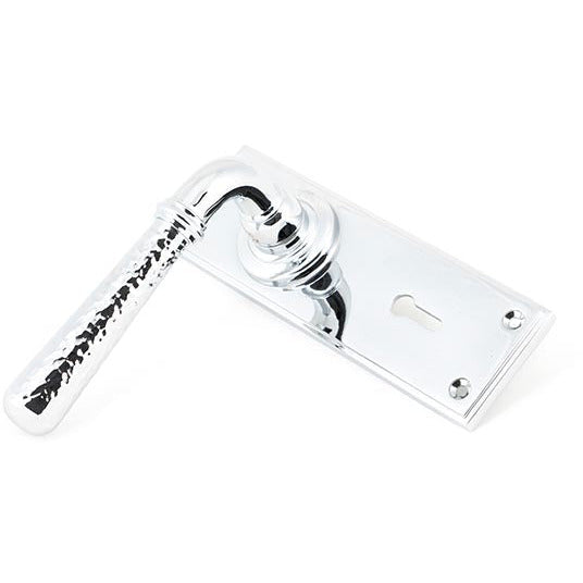 From The Anvil - Hammered Newbury Lever Lock Set - Polished Chrome - 46213 - Choice Handles