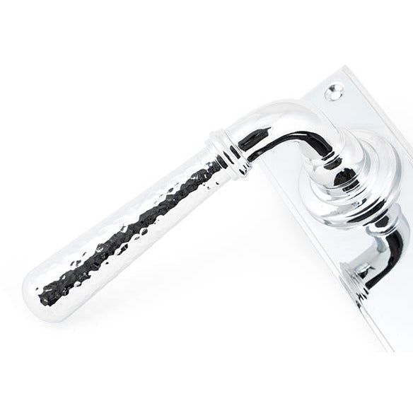 From The Anvil - Hammered Newbury Lever Lock Set - Polished Chrome - 46213 - Choice Handles