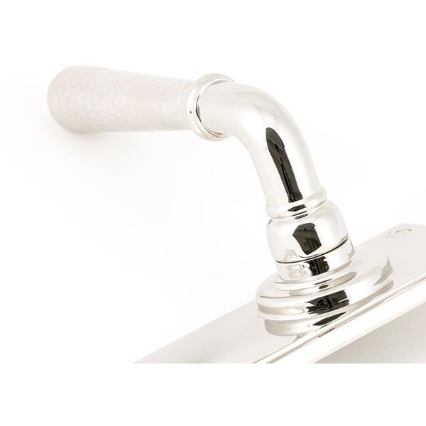From The Anvil - Hammered Newbury Lever Euro Lock Set - Polished Nickel - 46220 - Choice Handles