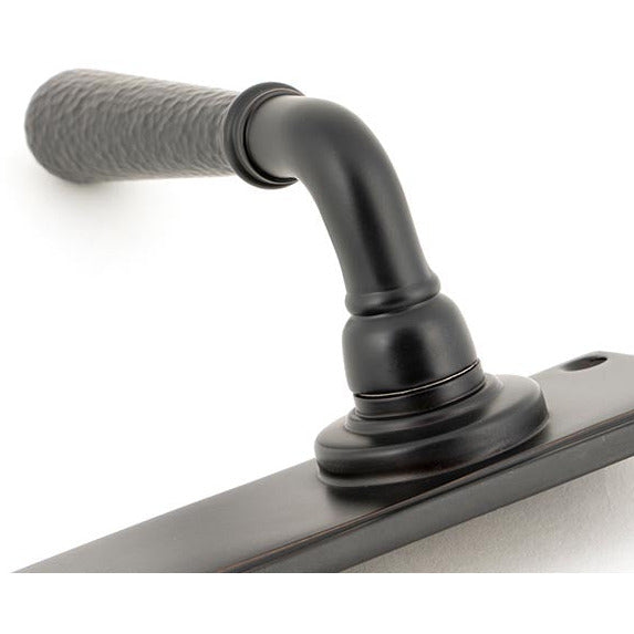 From The Anvil - Hammered Newbury Lever Lock Set - Aged Bronze - 46221 - Choice Handles