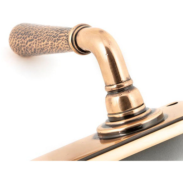 From The Anvil - Hammered Newbury Lever Euro Lock Set - Polished Bronze - 46228 - Choice Handles