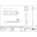 From The Anvil - 6" Monkeytail Universal Bolt - Pewter Patina - 46239 - Choice Handles