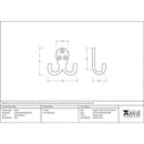 From The Anvil - Celtic Double Robe Hook - Polished Nickel - 46297 - Choice Handles