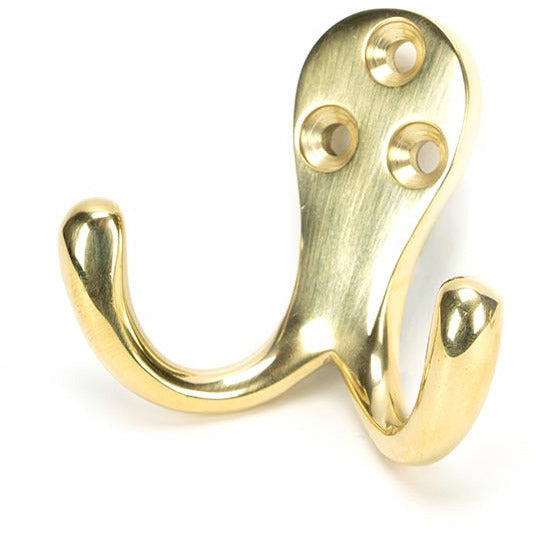 From The Anvil - Celtic Double Robe Hook - Polished Brass - 46301 - Choice Handles