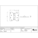 From The Anvil - 4" x 2" x 4"  Parliament Hinge (pair) ss - Polished Bronze - 46522 - Choice Handles