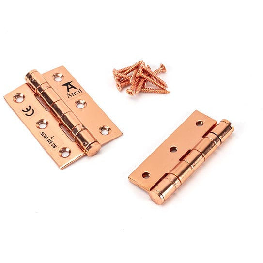 From The Anvil - 3" Ball Bearing Butt Hinge (pair) ss - Polished Bronze - 46525 - Choice Handles