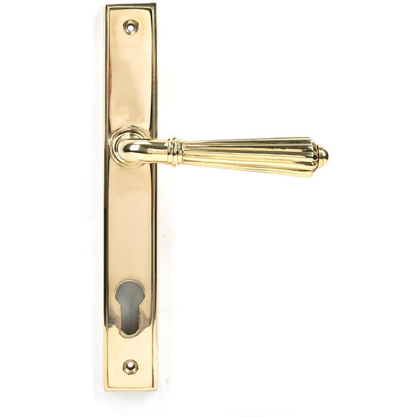 From The Anvil - Hinton Slimline Lever Espag. Lock Set - Polished Brass - 46547 - Choice Handles