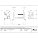From The Anvil - 50mm Euro Door Pull (Back to Back fixings) - Polished Brass - 46550 - Choice Handles