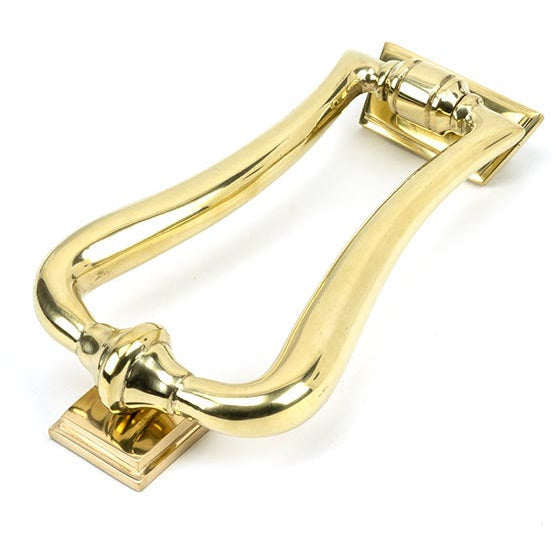 From The Anvil - Brass Slimline Art Deco Door Knocker - Polished Brass - 46552 - Choice Handles