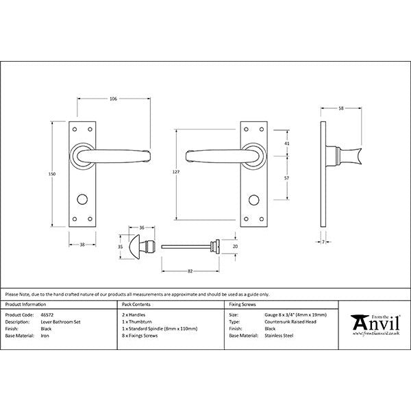 From The Anvil - Lever Bathroom Set - Black - 46572 - Choice Handles