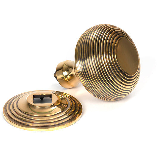 From The Anvil - Beehive Centre Door Knob - Aged Brass - 46654 - Choice Handles