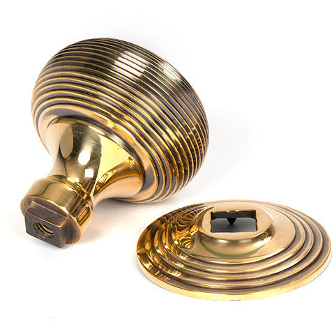 From The Anvil - Beehive Centre Door Knob - Aged Brass - 46654 - Choice Handles