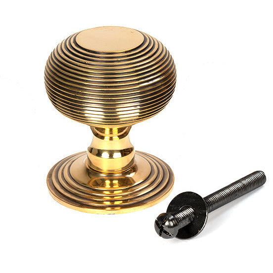 From The Anvil - Beehive Centre Door Knob - Aged Brass - 46654 - Choice Handles