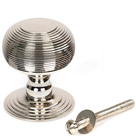 From The Anvil - Beehive Centre Door Knob - Polished Nickel - 46656 - Choice Handles