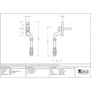 From The Anvil - Reeded Espag - RH - Polished Brass - 46709 - Choice Handles